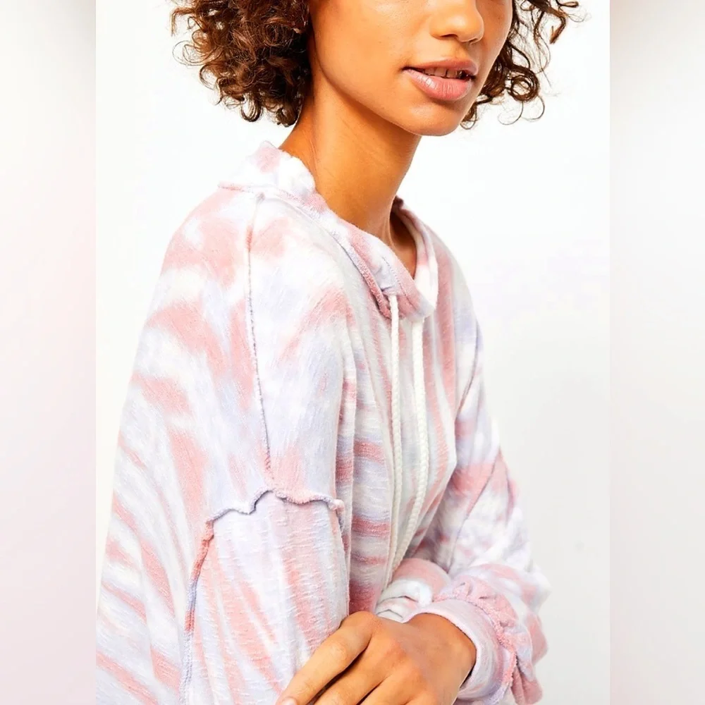 Free People Tie Dye Sweater Drawstring Top